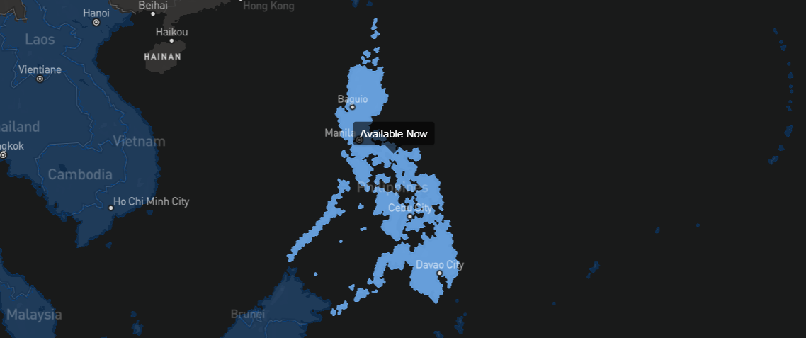 Starlink in the Philippines map